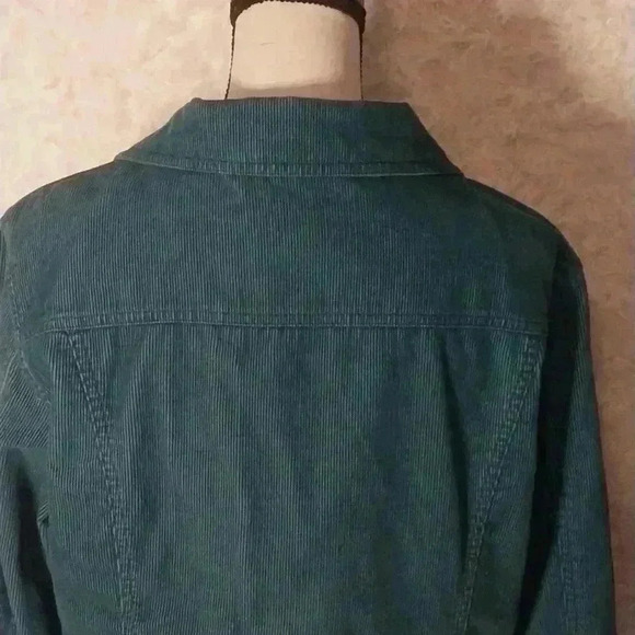 LL Bean Shirt Women Large Blue Corduroy Button Down Jacket Cotton Relaxed - Picture 5 of 8